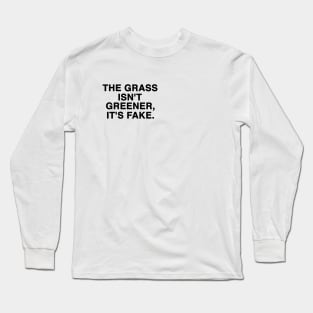 grass isn’t greener Y2K Tee Shirt, Funny Slogan Shirt, 00s Clothing, Boyfriend Girlfriend Gift, Vintage Graphic Tee, Iconic Long Sleeve T-Shirt